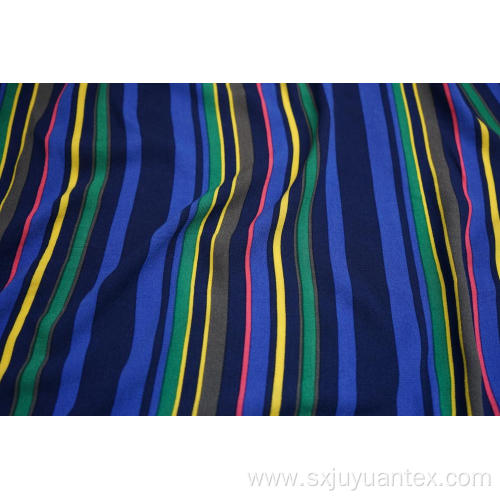 100% Viscose High Twist Crepe Stripe Print Fabric